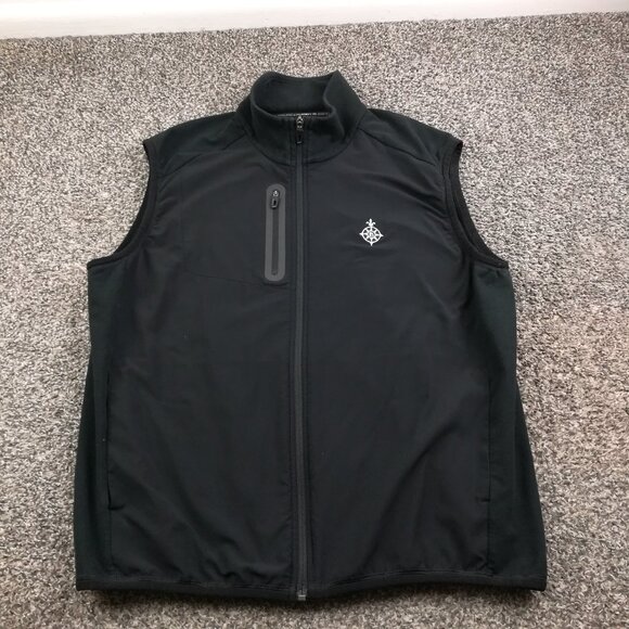 Bayonne Golf Club Vest RLX Ralph Lauren Full Zip Perfomance Black Mens XL